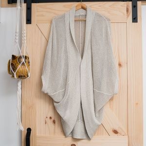 Preowned Prana Womens Lima Cardigan in Bone - 100% Organic Cotton